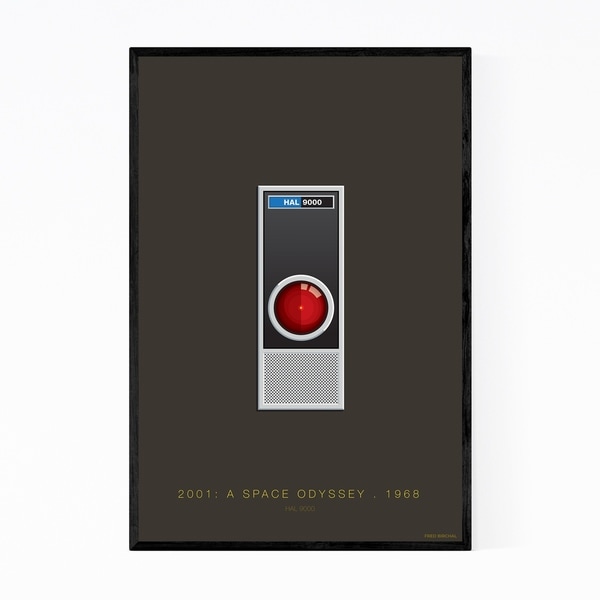 Noir Gallery HAL 9000 Space Odyssey Illustration Framed Art Print