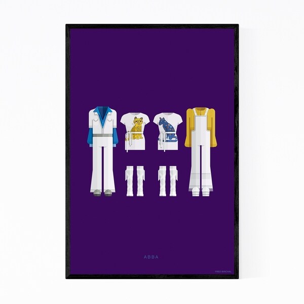 Noir Gallery ABBA Music Illustration Framed Art Print