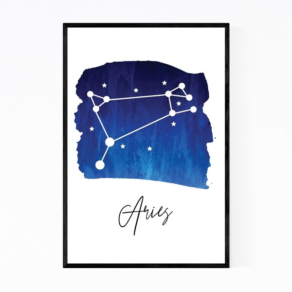 Noir Gallery Aries Zodiac Constellation Framed Art Print