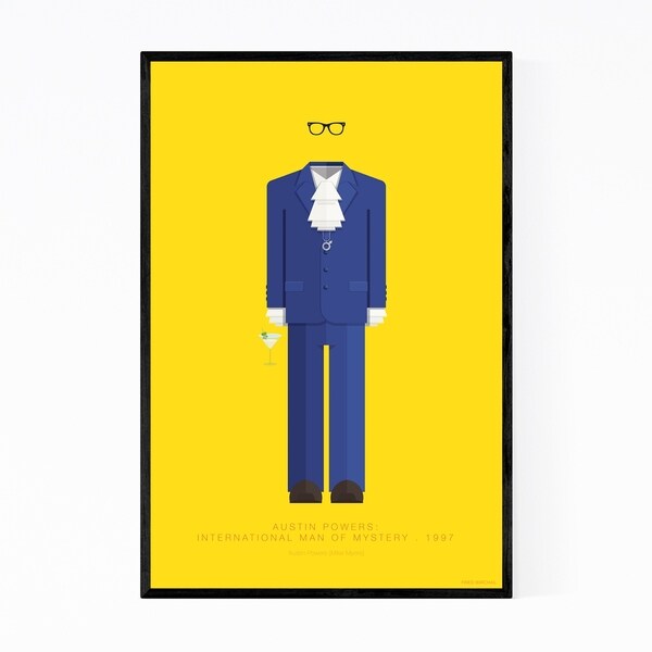 Noir Gallery Austin Powers Movie TV Illustration Framed Art Print