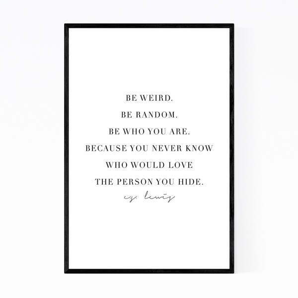 Noir Gallery C.S. Lewis Motivational Typography Framed Art Print