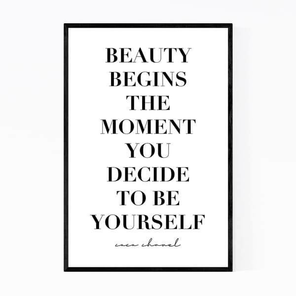 Noir Gallery Coco Chanel Fashion Quote Typography Framed Art Print