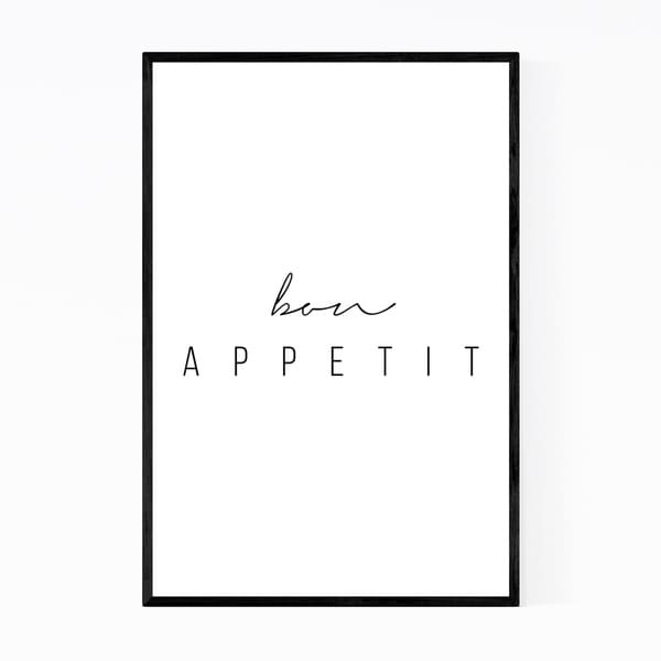 Noir Gallery Kitchen Minimal Typography Framed Art Print