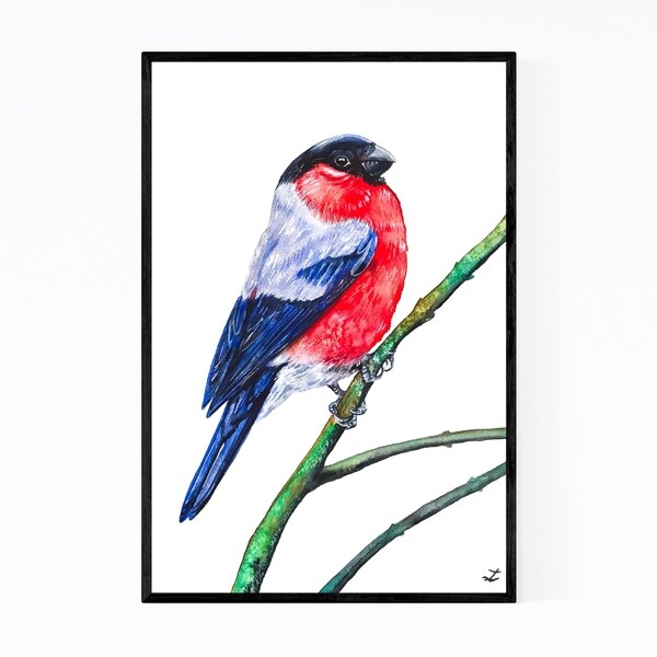 Noir Gallery Animal Birds Winter Painting Framed Art Print
