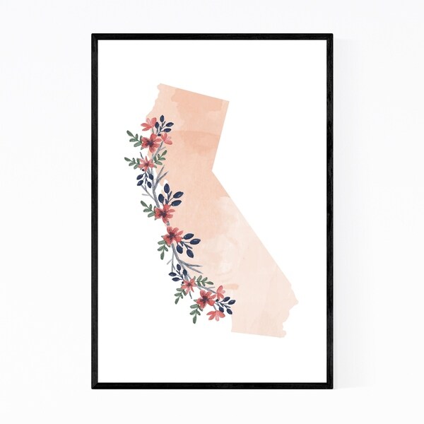 Noir Gallery California State Map Framed Art Print