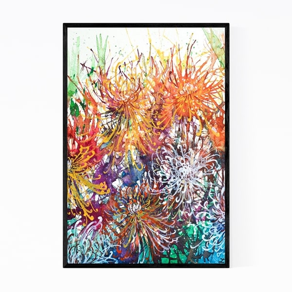 Noir Gallery Chrysanthemum Floral Painting Framed Art Print
