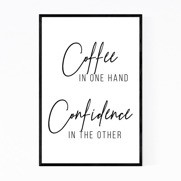 Noir Gallery Coffee Kitchen Minimal Typography Framed Art Print