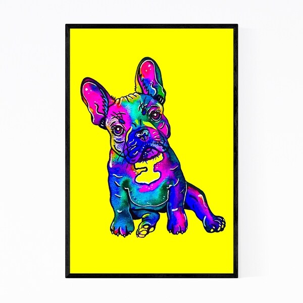 Noir Gallery Animal Bulldog Dog Puppy Illustration Framed Art Print