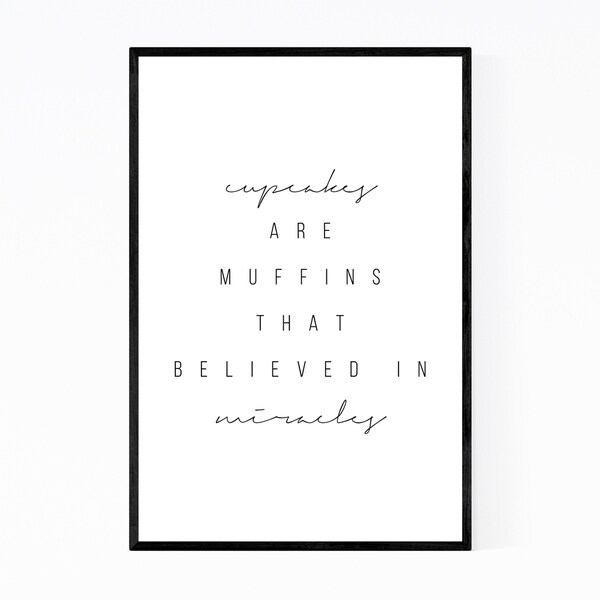 Noir Gallery Cupcake Kitchen Typography Framed Art Print