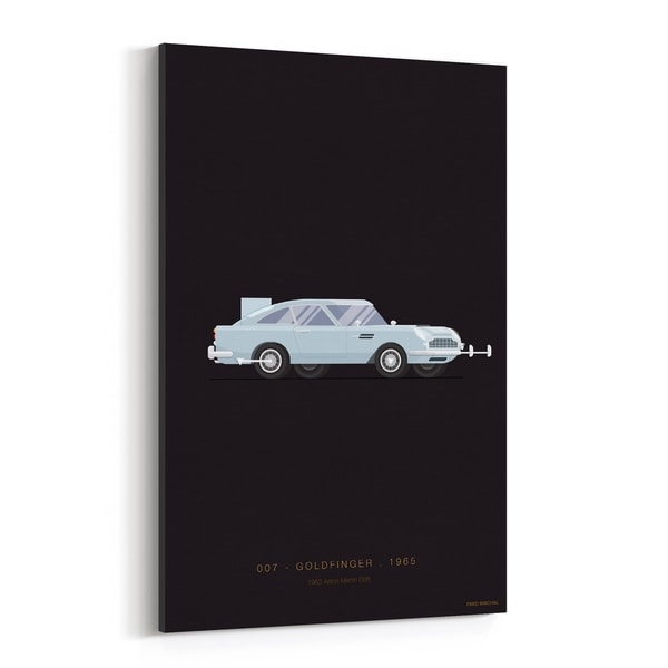Noir Gallery Aston Martin Goldfinger Illustration Canvas Wall Art Print
