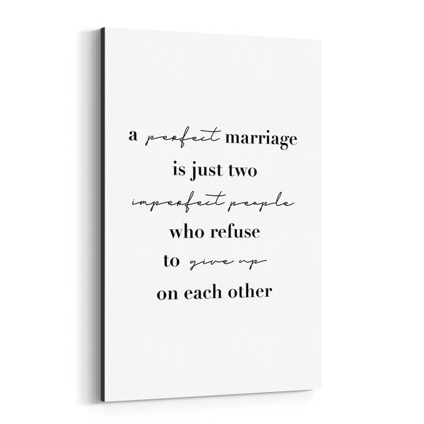 Noir Gallery Marriage Motivational Typography Canvas Wall Art Print