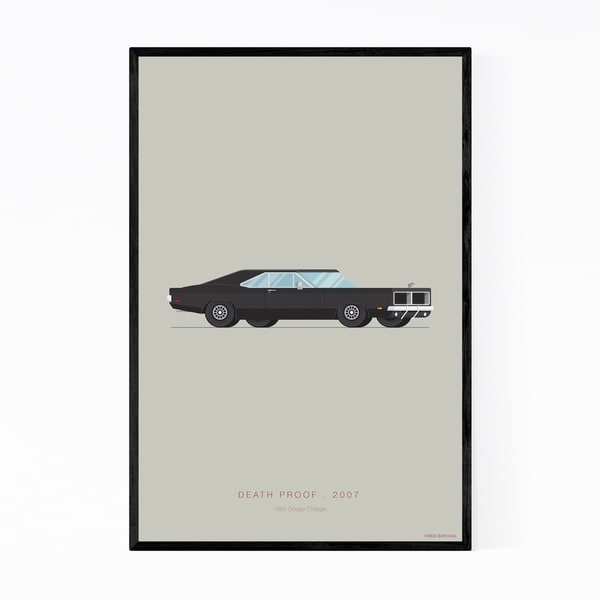 Noir Gallery Death Proof Dodge Illustration Framed Art Print