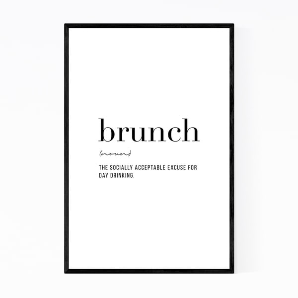 Noir Gallery Brunch Definition Typography Framed Art Print