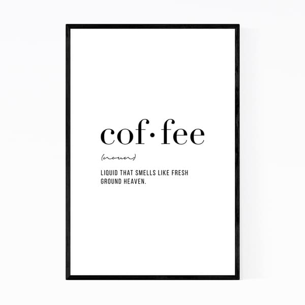 Noir Gallery Coffee Definition Typography Framed Art Print