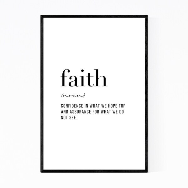 Noir Gallery Faith Definition Typography Framed Art Print