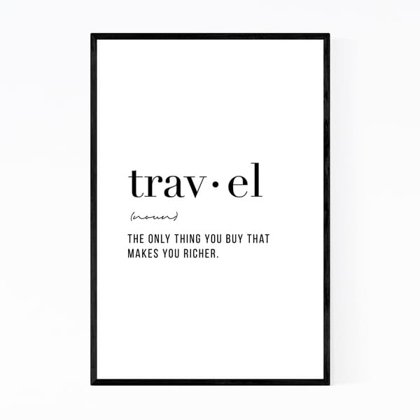 Noir Gallery Travel Definition Typography Framed Art Print