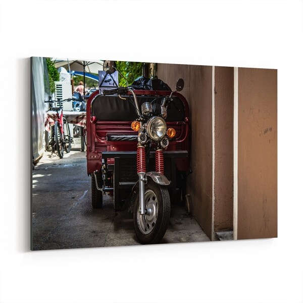 Noir Gallery Paxos Greece Motorcycle Urban Photo Canvas Wall Art Print