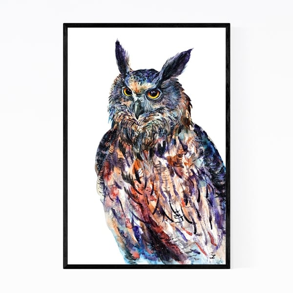Noir Gallery Animal Birds Eagle Owl Painting Framed Art Print
