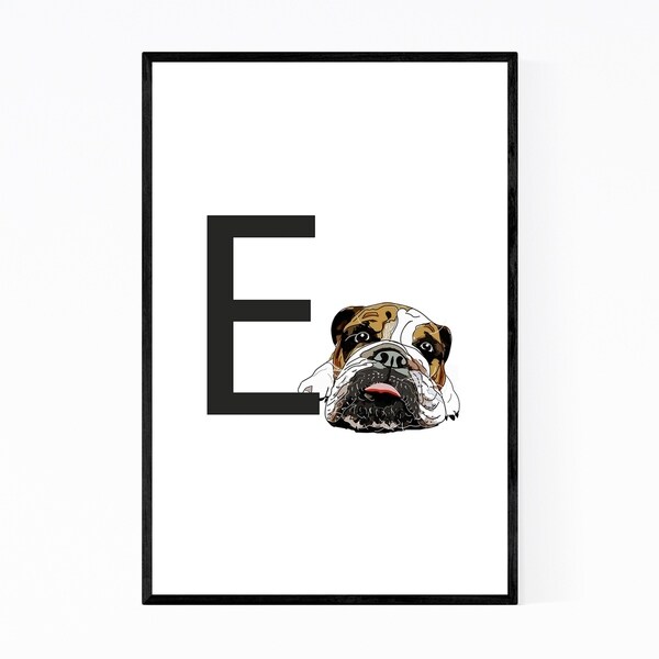 Noir Gallery Dog Bulldog Illustration Framed Art Print