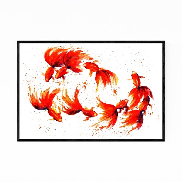 Noir Gallery Animal Dancing Fish Goldfish Painting Framed Art Print