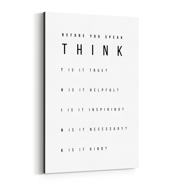 Noir Gallery Minimal Quote Typography Canvas Wall Art Print