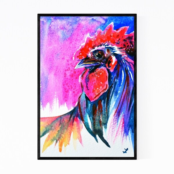 Noir Gallery Animal Chicken Painting Framed Art Print