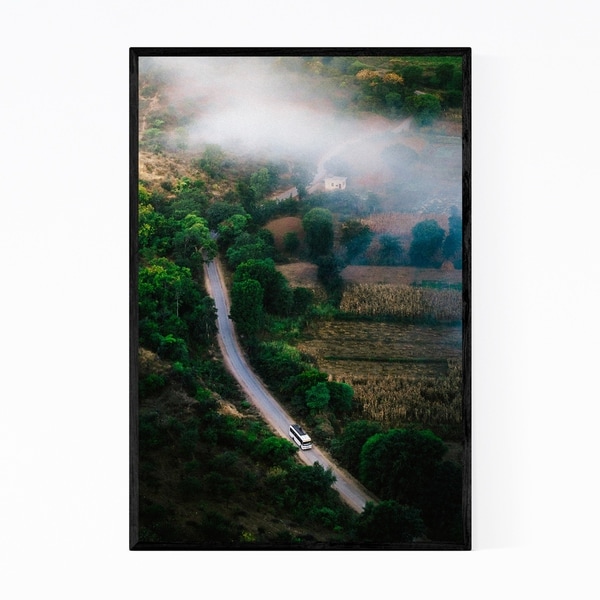 Noir Gallery Udaipur India Mountains Fog Photo Framed Art Print