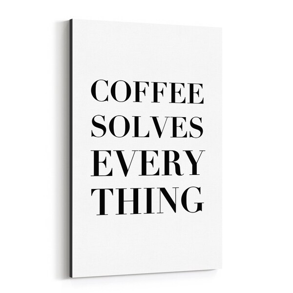Noir Gallery Coffee Kitchen Minimal Typography Canvas Wall Art Print