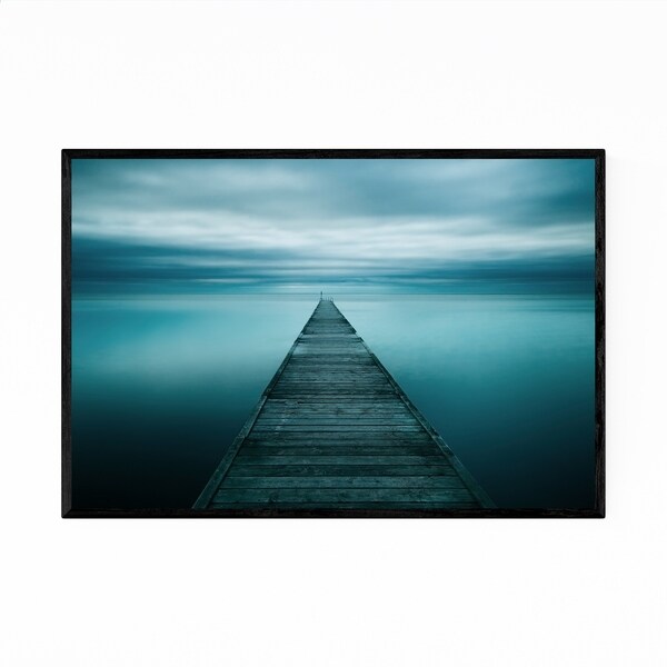 Noir Gallery Sweden Beach Pier Photo Framed Art Print