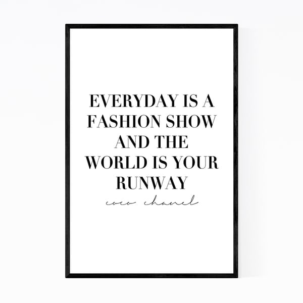 Noir Gallery Coco Chanel Quote Typography Framed Art Print