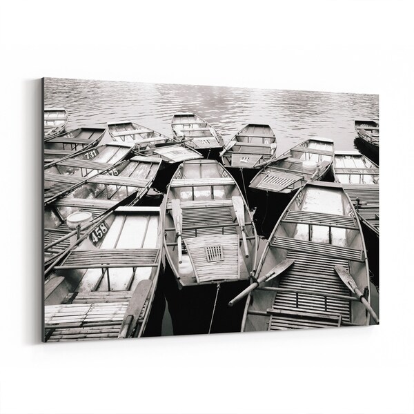Noir Gallery Tam Coc Vietnam Boats Photo Canvas Wall Art Print