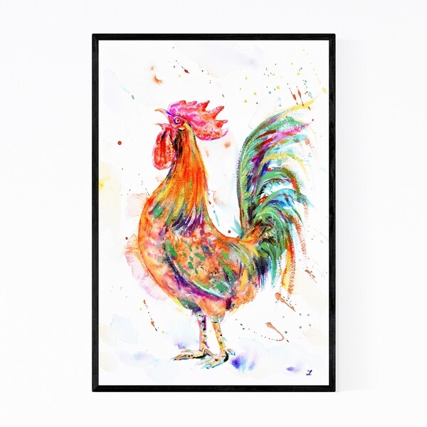 Noir Gallery Animal Chicken Painting Framed Art Print