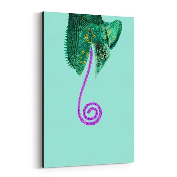 Noir Gallery Chameleon Humor Animals Illustration Canvas Wall Art Print
