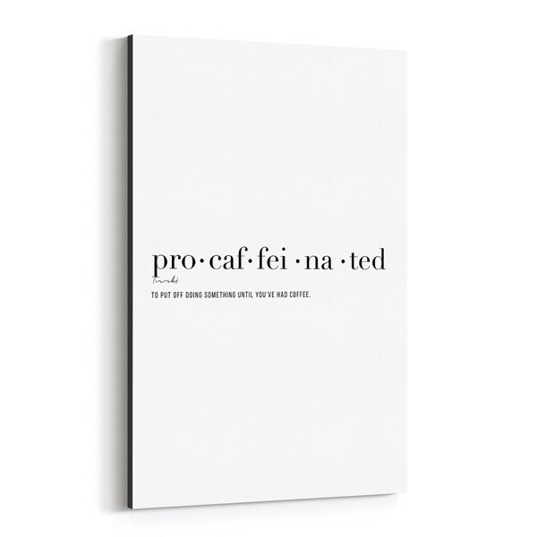 Noir Gallery Procaffeinated Definition Typography Canvas Wall Art Print