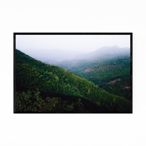 Noir Gallery Udaipur India Mountains Fog Photo Framed Art Print