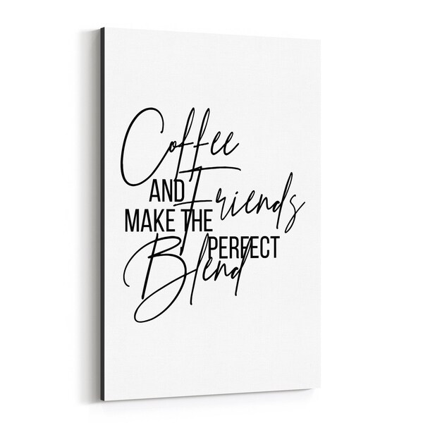 Noir Gallery Coffee Kitchen Minimal Typography Canvas Wall Art Print