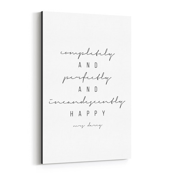 Noir Gallery Pride and Prejudice Quote Typography Canvas Wall Art Print