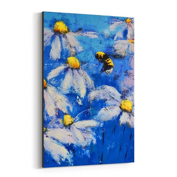 Noir Gallery Floral Botanical Daisy Painting Canvas Wall Art Print