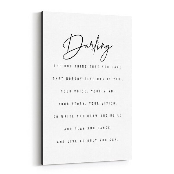 Noir Gallery Motivational Minimal Typography Canvas Wall Art Print