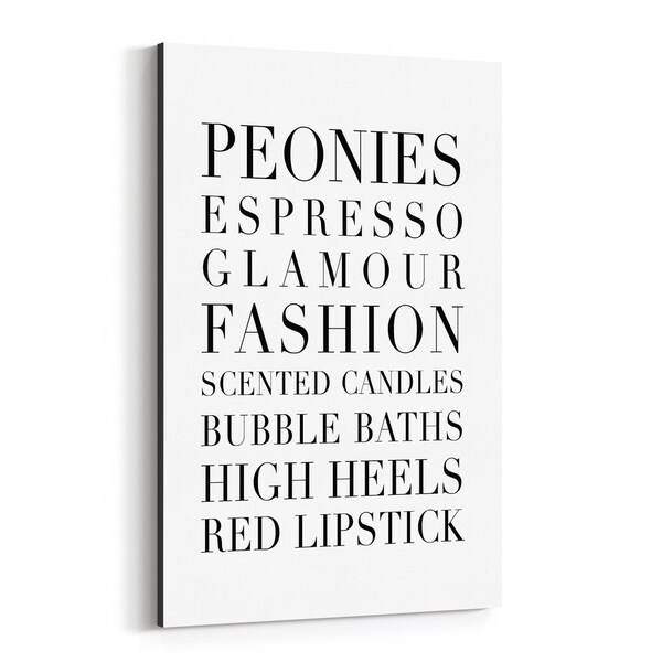 Noir Gallery Fashion Minimal Typography Canvas Wall Art Print