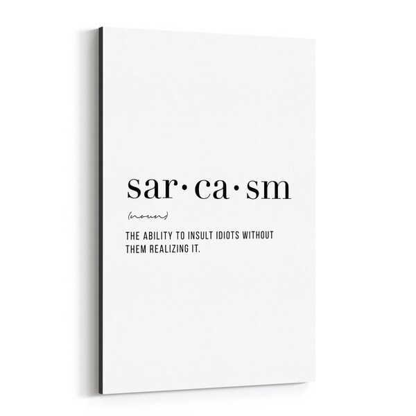 Noir Gallery Sarcasm Definition Typography Canvas Wall Art Print