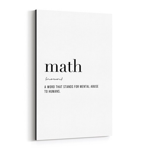 Noir Gallery Math Definition Typography Canvas Wall Art Print