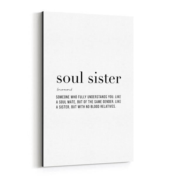 Noir Gallery Soul Sister Definition Typography Canvas Wall Art Print