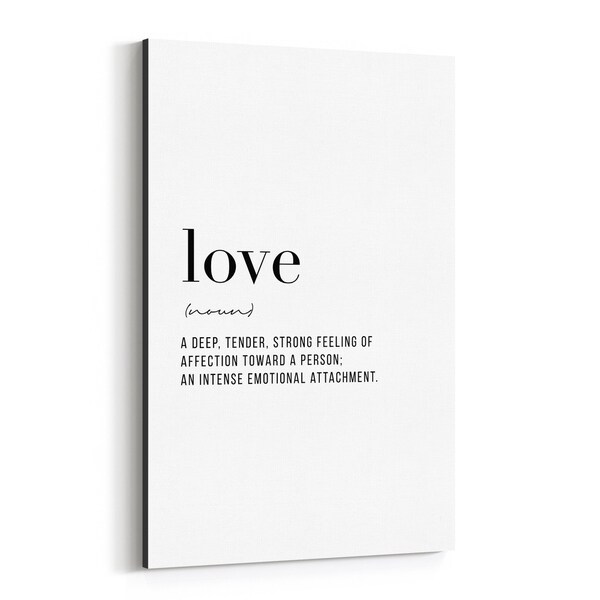 Noir Gallery Love Definition Typography Canvas Wall Art Print