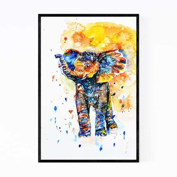 Noir Gallery Animal Elephant Painting Framed Art Print