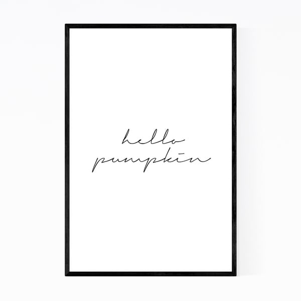 Noir Gallery Love Pumpkin Humor Minimal Typography Framed Art Print