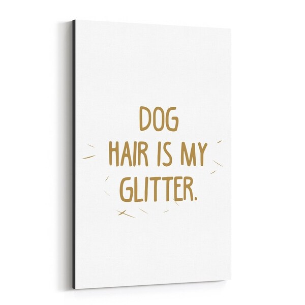 Noir Gallery Cute Dog Animal Illustration Canvas Wall Art Print