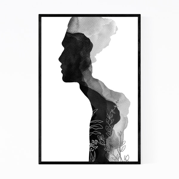 Noir Gallery Figurative Watercolor Painting Framed Art Print