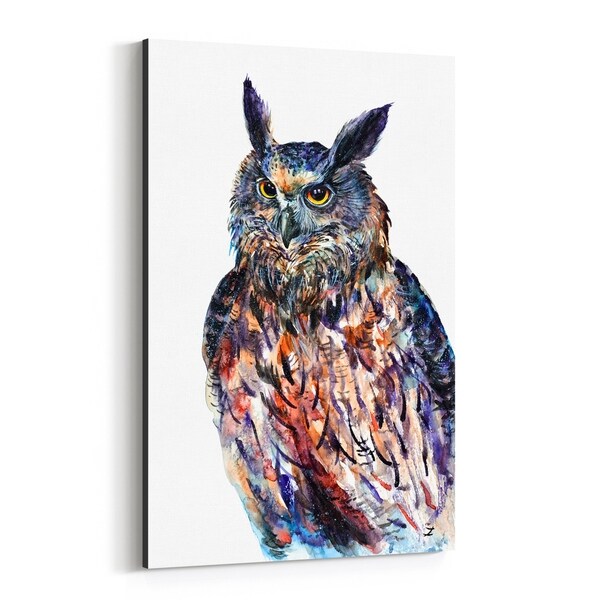 Noir Gallery Animal Birds Eagle Owl Painting Canvas Wall Art Print