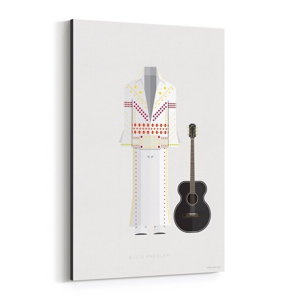 Noir Gallery Elvis Presley Music Illustration Canvas Wall Art Print